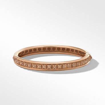 Modern Renaissance Pyramid Bracelet in 18K Rose Gold and Full Pavé Cognac Diamonds