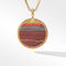 Limited DY Elements® Disc Pendant in 18K Yellow Gold with Jasper and Pavé Orange Sapphires