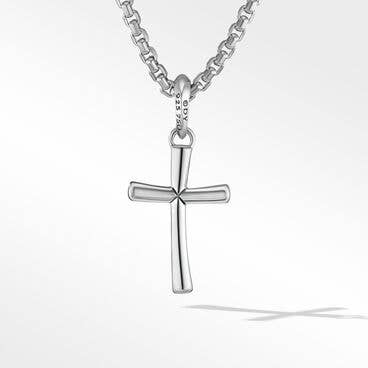 Cable Cross Amulet in Sterling Silver with 18K Yellow Gold