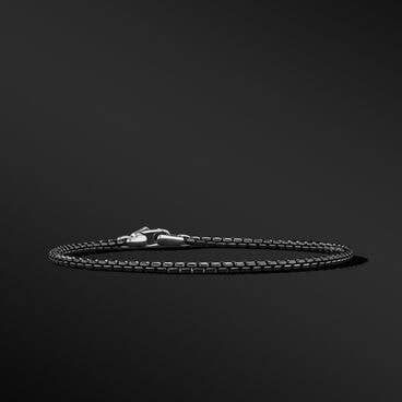 Box Chain Bracelet with Darkened Stainless Steel