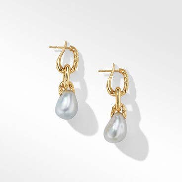 DY Madison® Pearl Chain Drop Earrings in 18K Yellow Gold