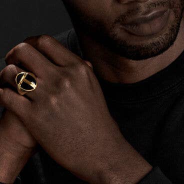 Cairo Signet Ring in 18K Yellow Gold with Black Onyx