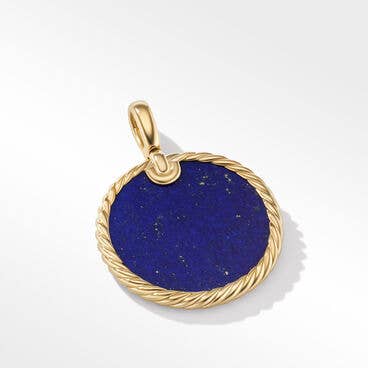 DY Elements® Disc Pendant in 18K Yellow Gold with Lapis