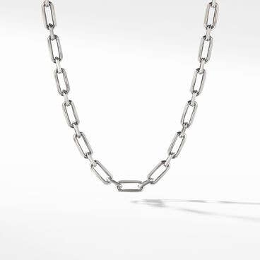 Elongated Open Chain Link Necklace in Sterling Silver