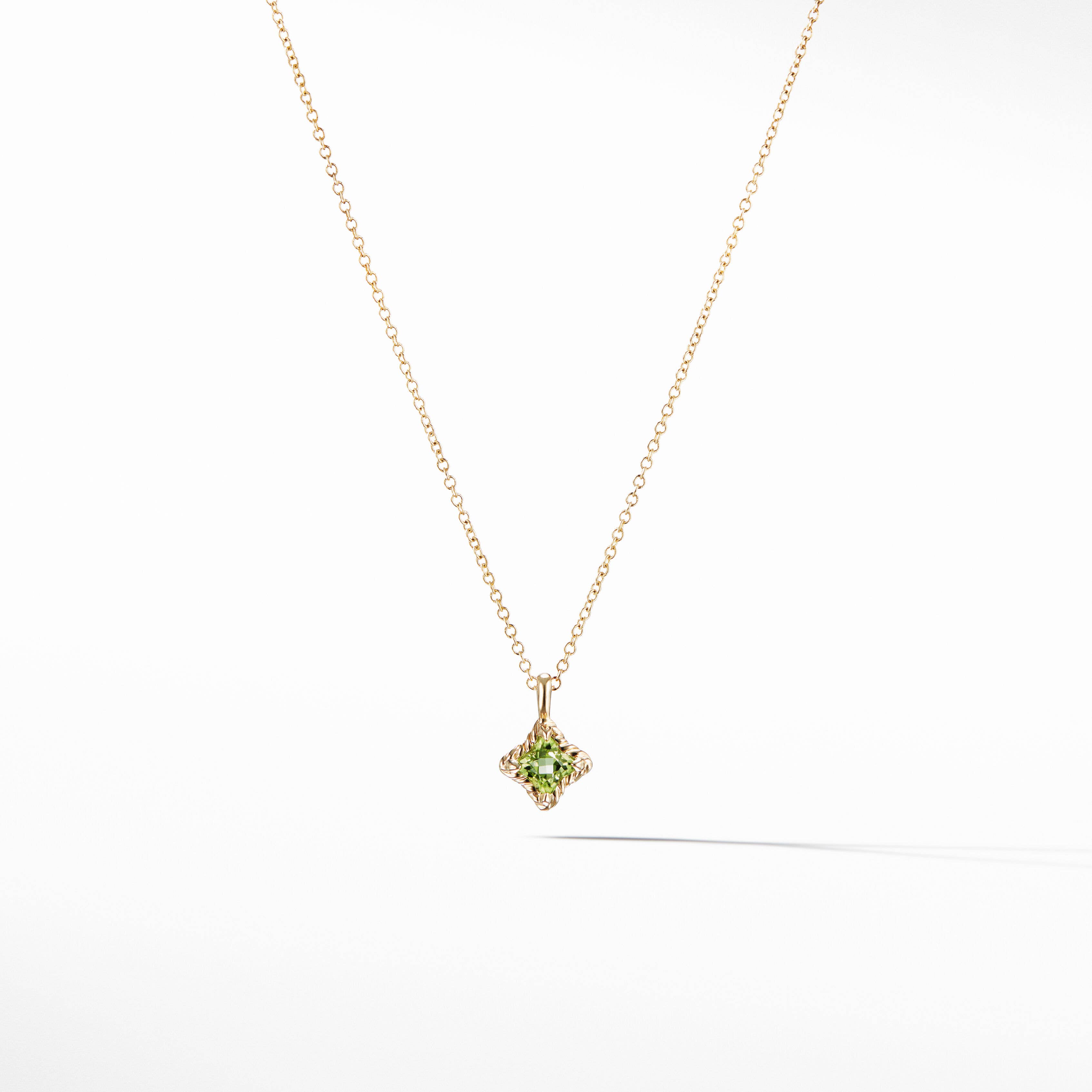 Cable Collectibles® Kids Quad Necklace in 18K Yellow Gold with Peridot