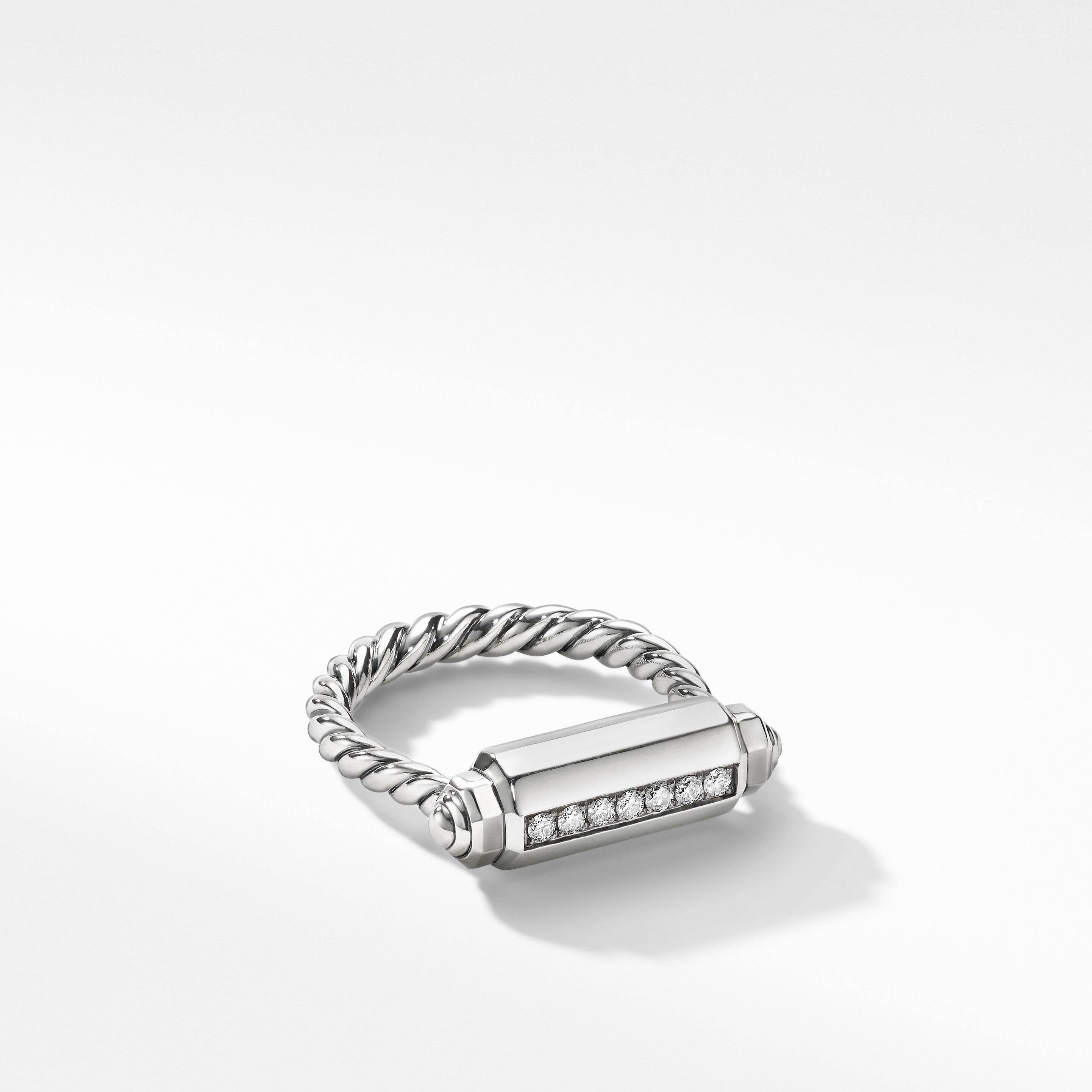 Lexington Barrel Ring with Pavé Diamonds