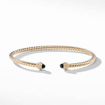 Cablespira® Color Bracelet in 18K Yellow Gold with Black Onyx and Pavé Diamonds
