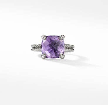 Chatelaine® Ring with Amethyst and Pavé Diamonds