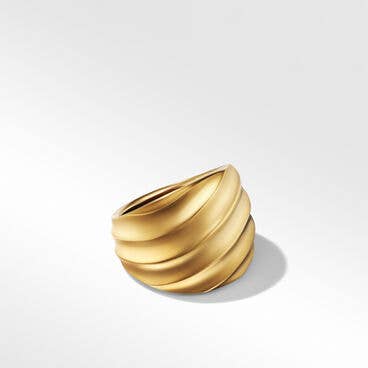 Cable Edge Saddle Ring in Recycled 18K Yellow Gold, 20mm