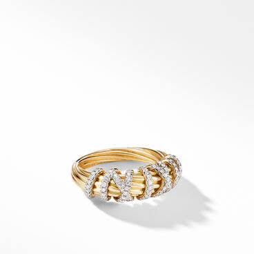 Helena Ring in 18K Yellow Gold with Pavé Diamonds