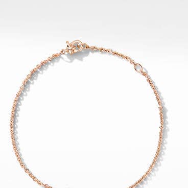 Cable Collectibles® Ribbon Chain Bracelet in 18K Rose Gold with Pavé Pink Sapphires