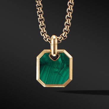 Roman Amulet in 18K Yellow Gold with Malachite