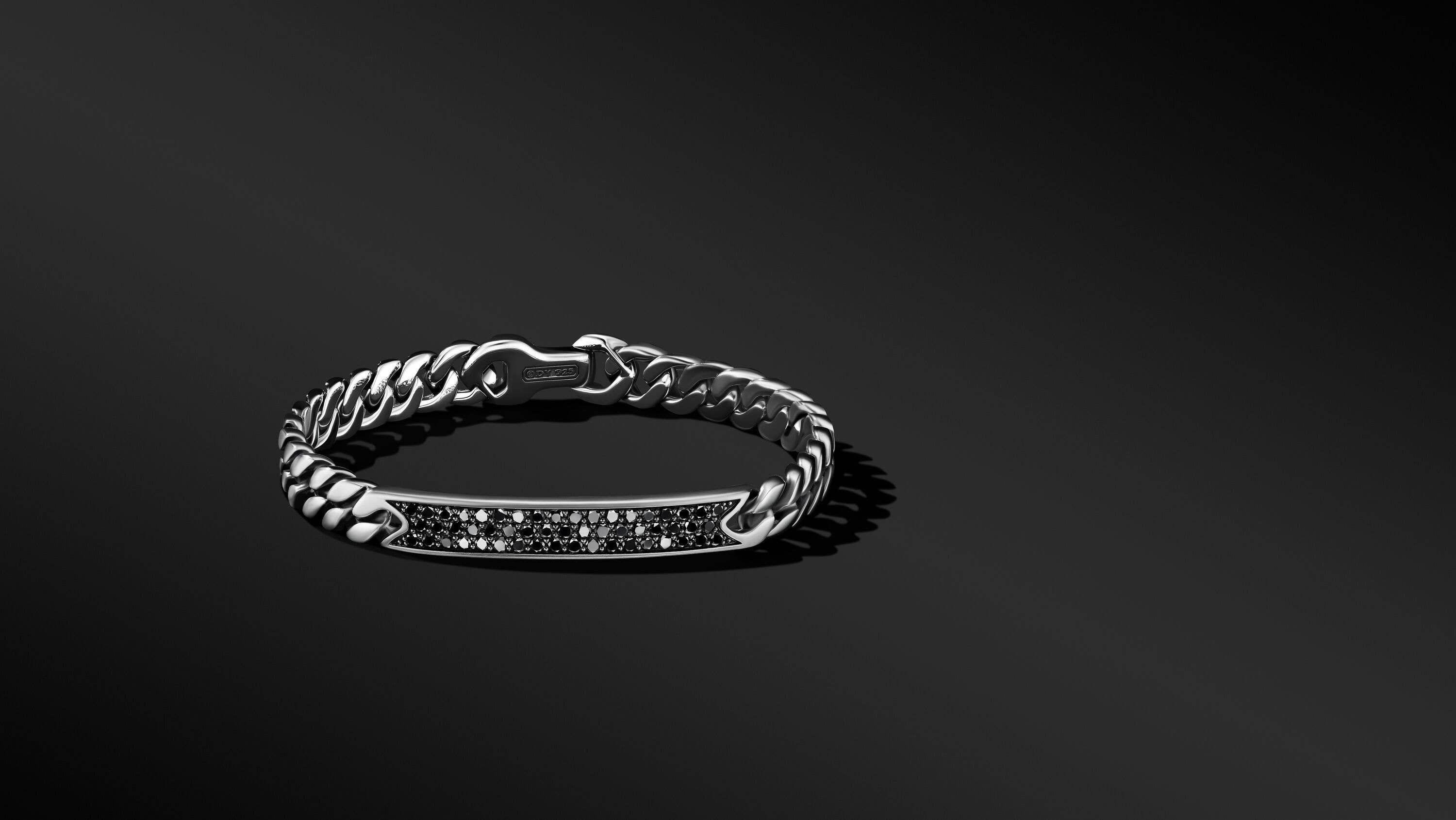 David Yurman Curb Chain Id Bracelet With Pavé Black Diamonds Big