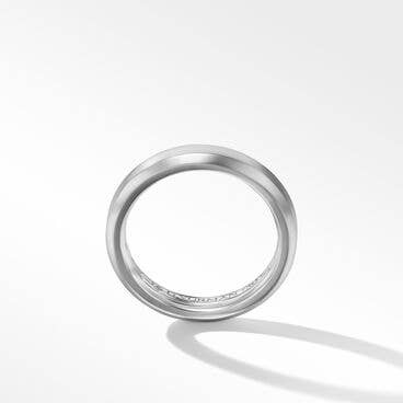 Beveled Band Ring in 18K White Gold