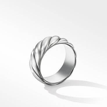 Sculpted Cable Contour Band Ring in Sterling Silver