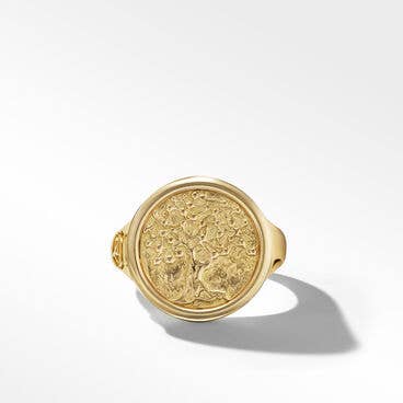 Life and Death Duality Signet Ring in 18K Yellow Gold