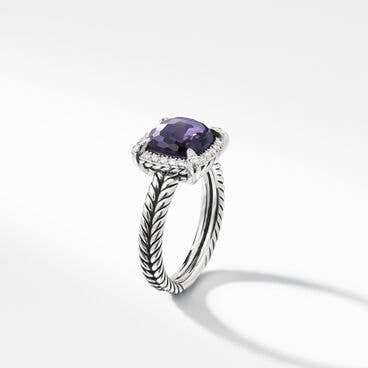 Chatelaine® Pavé Bezel Ring with Black Orchid and Diamonds