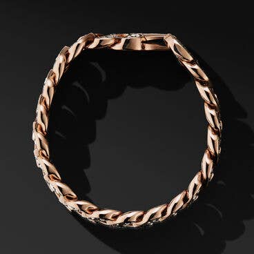 Curb Chain Bracelet in 18K Rose Gold, 14.5mm