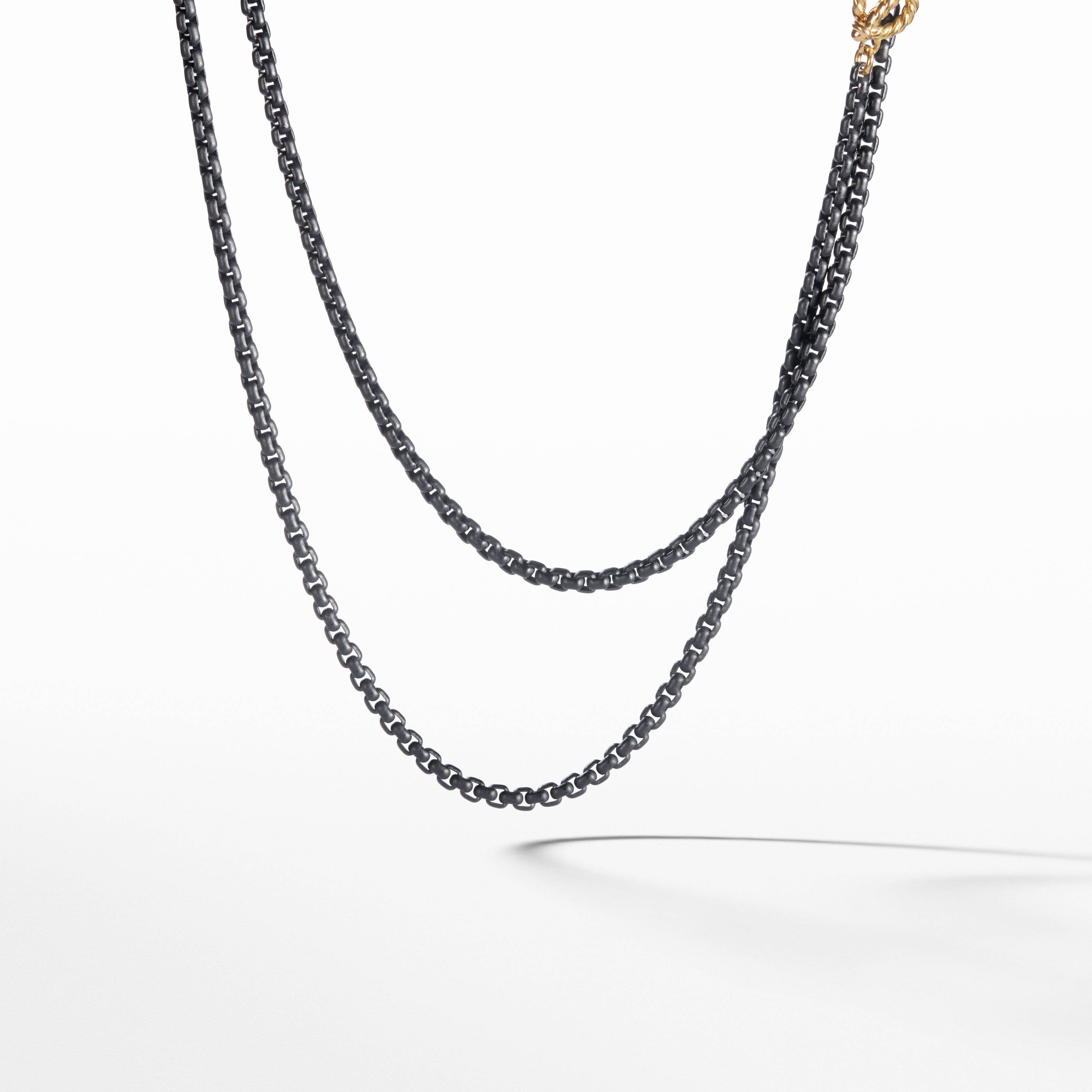 DY Bel Aire Chain Necklace in Black with 14K Yellow Gold Accents