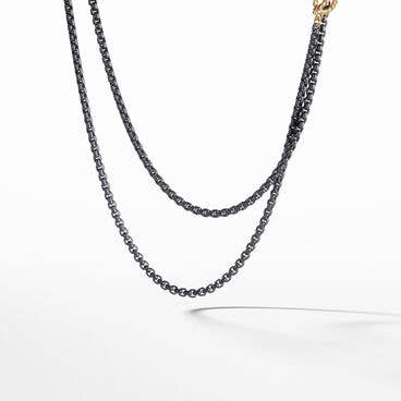 DY Bael Aire Chain Necklace in Black with 14K Yellow Gold Accents