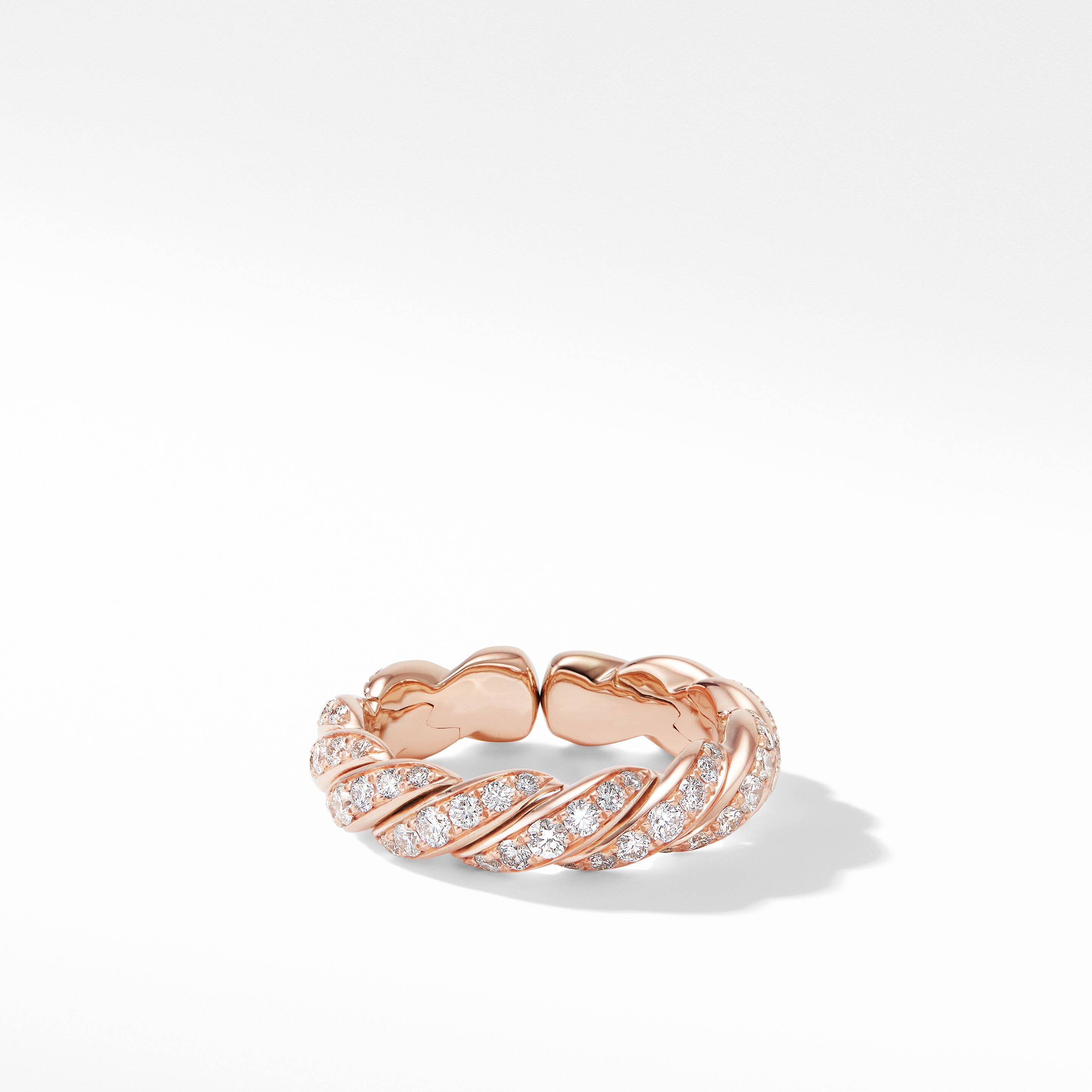 Pavéflex Band Ring in 18K Rose Gold with Diamonds