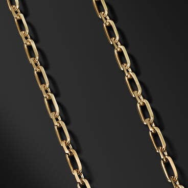 Elongated Open Chain Link Necklace in 18K Yellow Gold