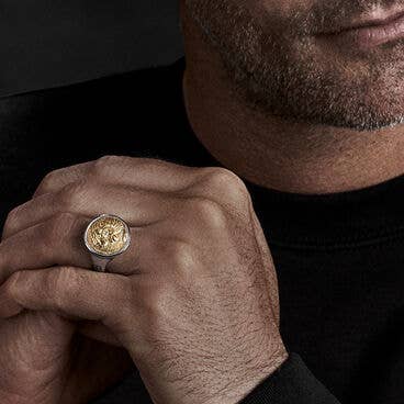 Petrvs® Horse Pinky Ring with 18K Yellow Gold