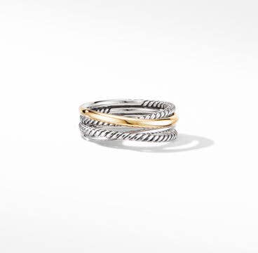 Crossover Band Ring with 18K Yellow Gold
