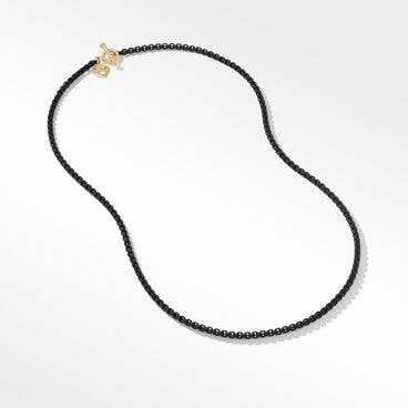 DY Bael Aire Box Chain Necklace in Black with 14K Yellow Gold Accent