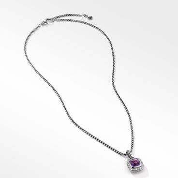 Petite Albion® Pendant Necklace with Amethyst and Pavé Diamonds