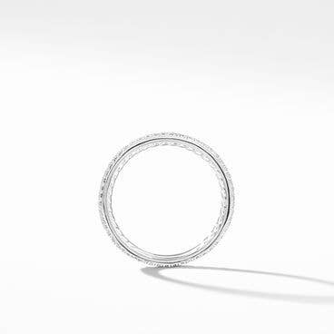 DY Eden Band Ring in Platinum with Pavé Diamonds