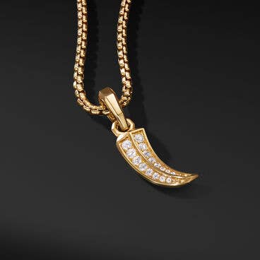 Roman Amulet in 18K Yellow Gold with Pavé Diamonds