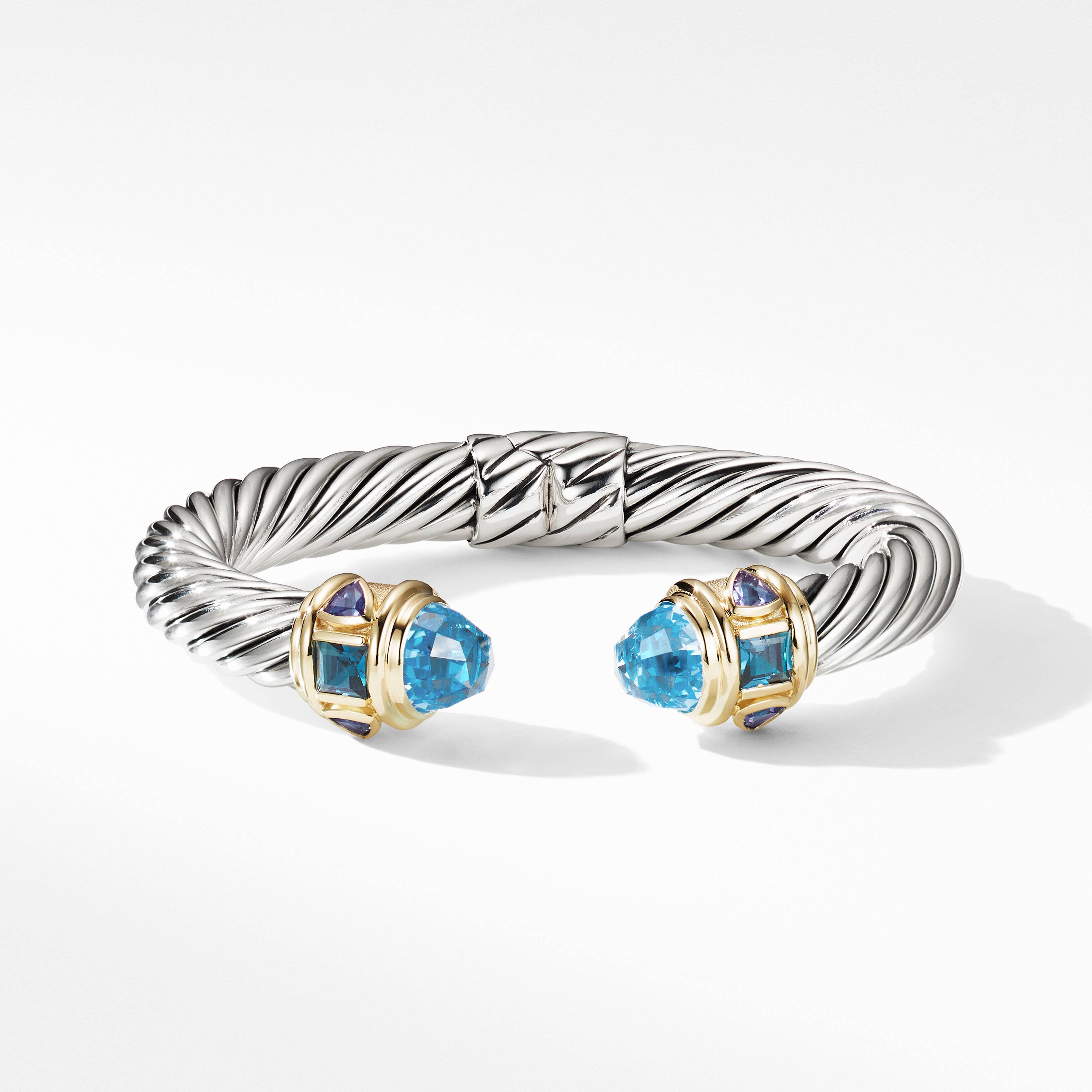 Renaissance Colour Bracelet in Sterling Silver with Blue Topaz, Hampton Blue Topaz, Iolite and 14K Yellow Gold