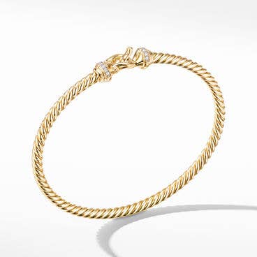 Buckle Bracelet in 18K Yellow Gold with Pavé Diamonds