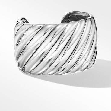 Sculpted Cable Cuff Bracelet in Sterling Silver