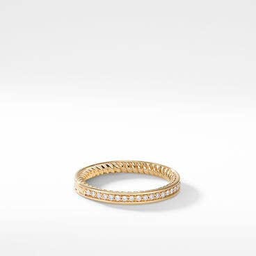DY Eden Partway Band Ring in 18K Yellow Gold with Pavé Diamonds