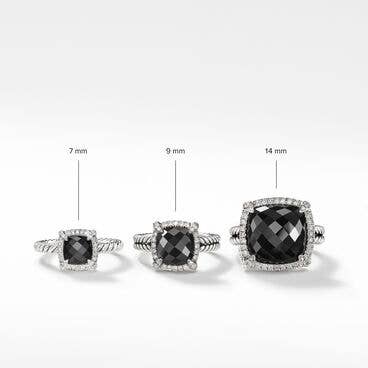 Chatelaine® Pavé Bezel Ring in Sterling Silver with Black Onyx and Diamonds