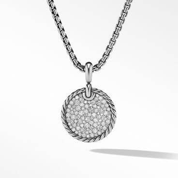 DY Elements® Disc Pendant in Sterling Silver with Pavé Diamonds