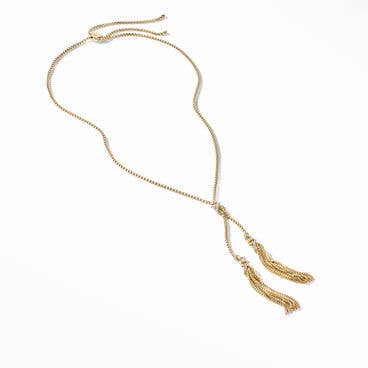 Helena Tassel Necklace in 18K Yellow Gold with Pavé Diamonds
