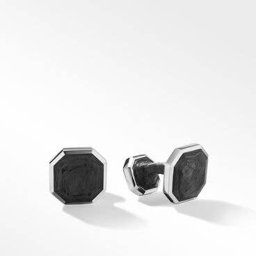 Forged Carbon Cufflinks in Sterling Silver