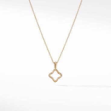 Cable Collectibles® Quatrefoil Necklace in 18K Yellow Gold with Pavé Diamonds