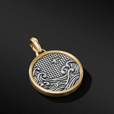Water and Fire Duality Amulet in Sterling Silver with 18K Yellow Gold