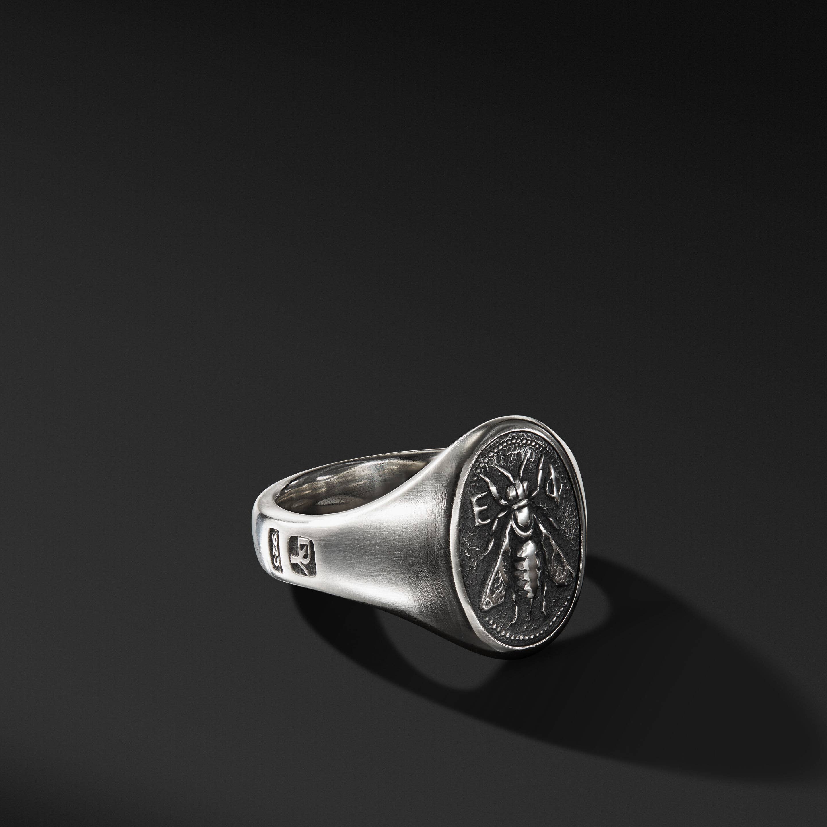 Petrvs® Bee Signet Ring in Sterling Silver