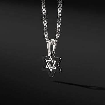 Forged Carbon Star of David Pendant in Sterling Silver