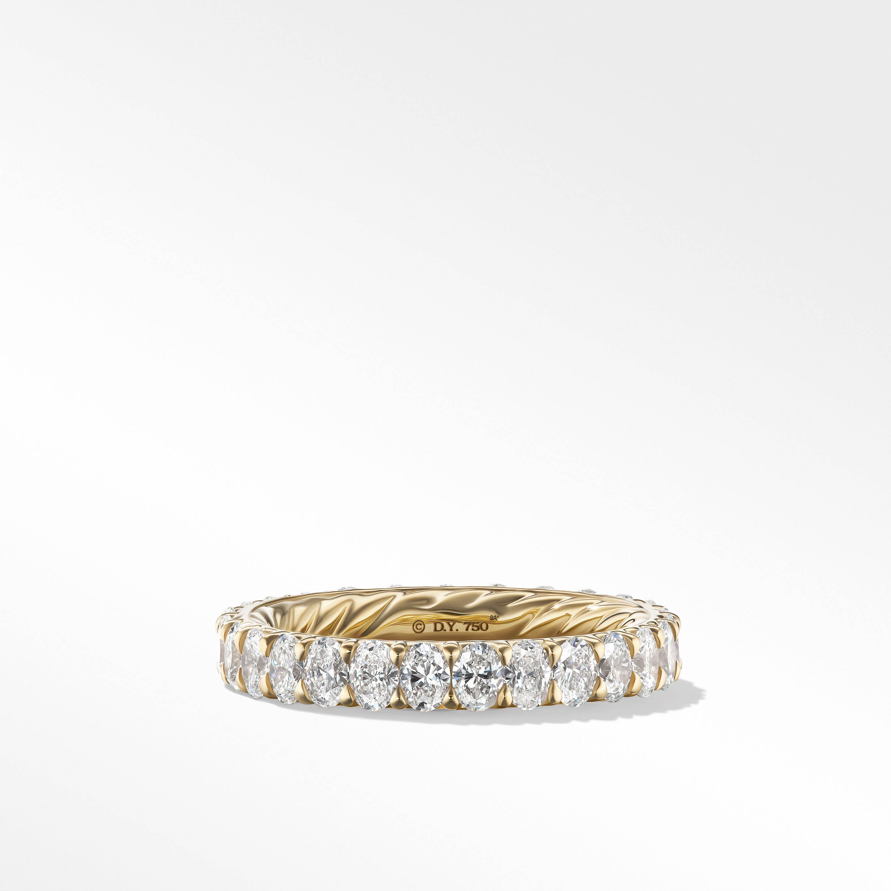 DY Eden Oval Diamond Eternity Band Ring in 18K Yellow Gold