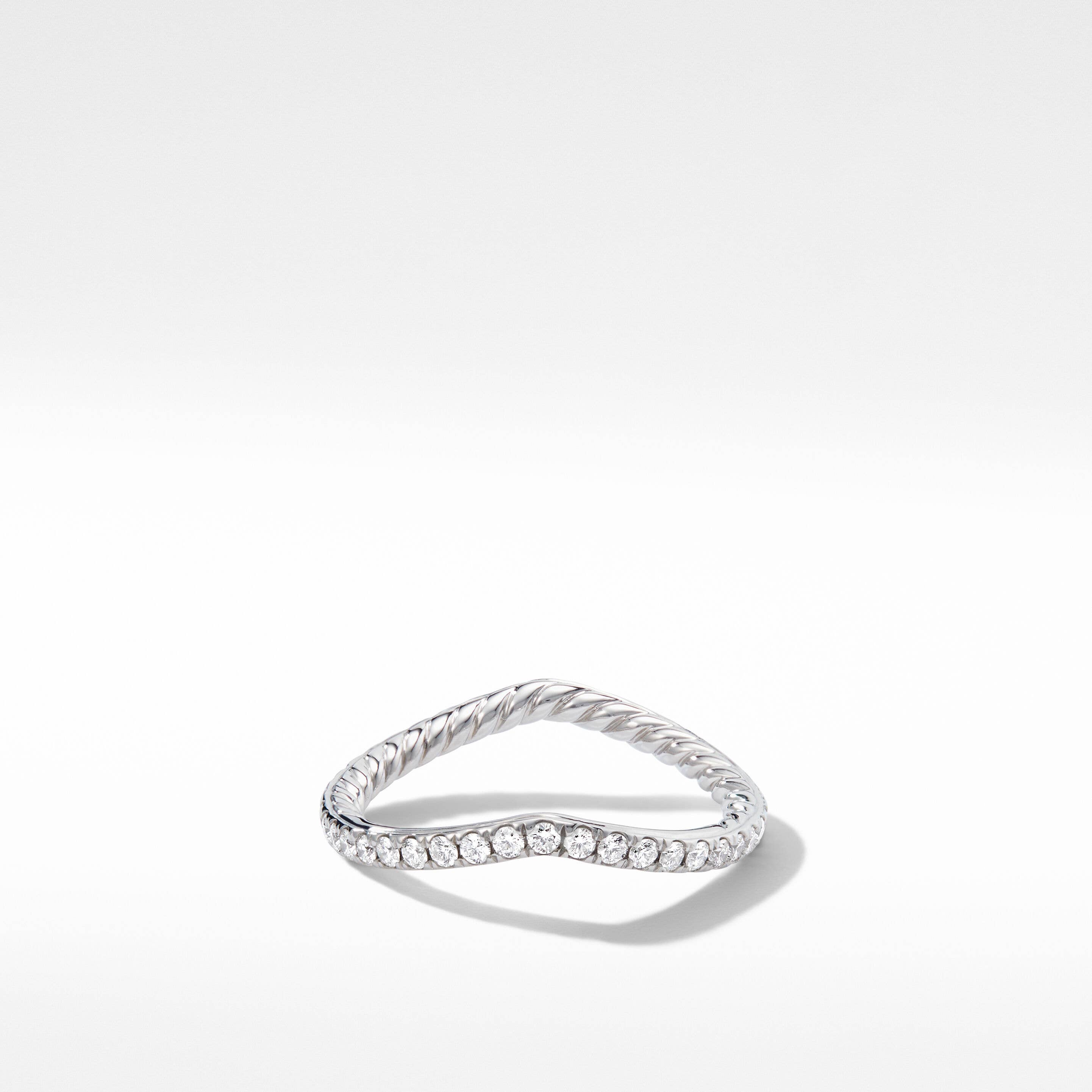 DY Crossover® Nesting Band Ring in Platinum with Pavé Diamonds
