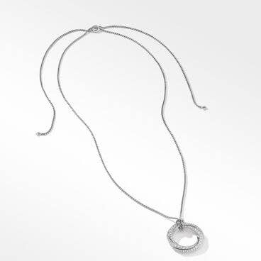 Pavé Crossover Pendant Necklace in 18K White Gold with Diamonds