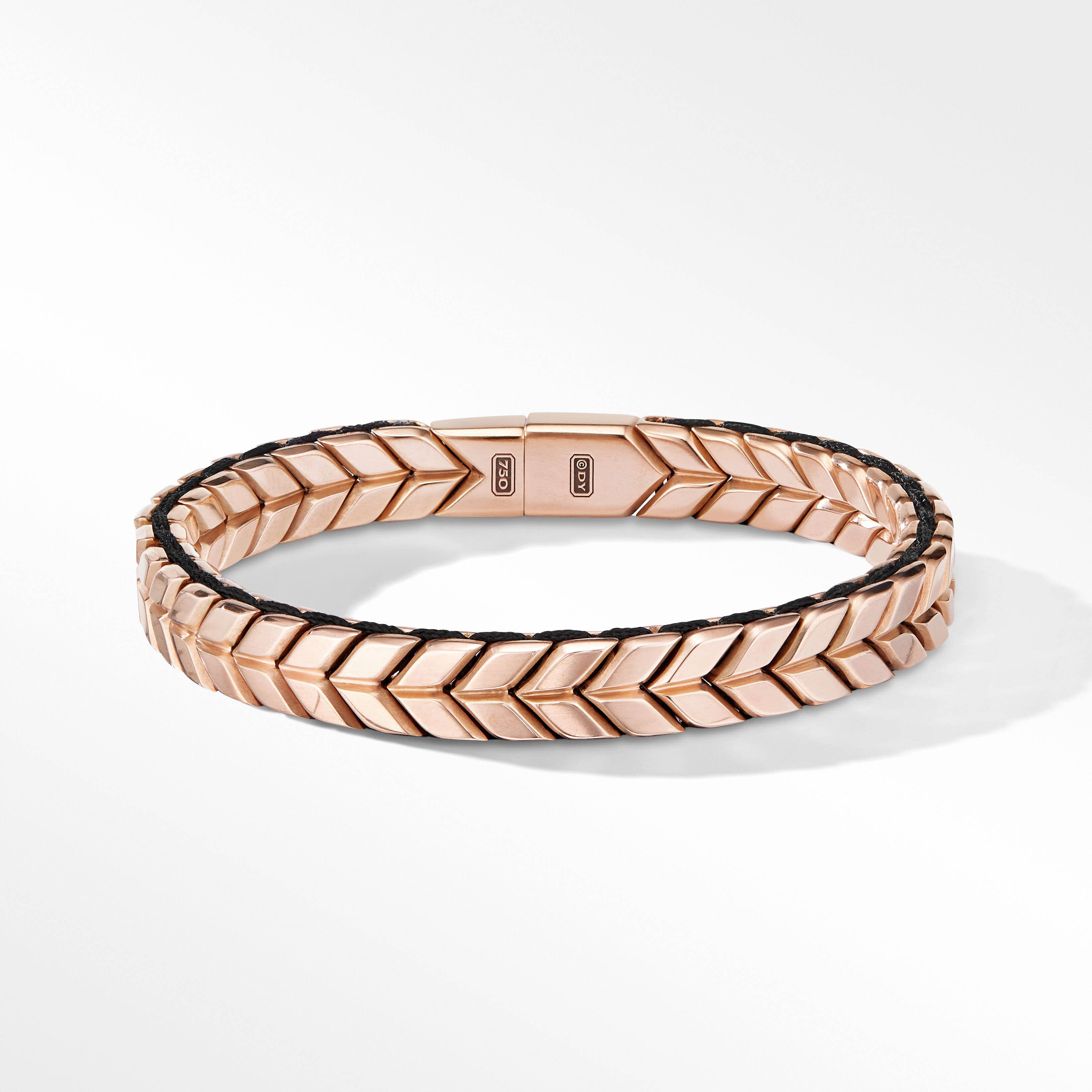 Chevron Woven Bracelet in 18K Rose Gold