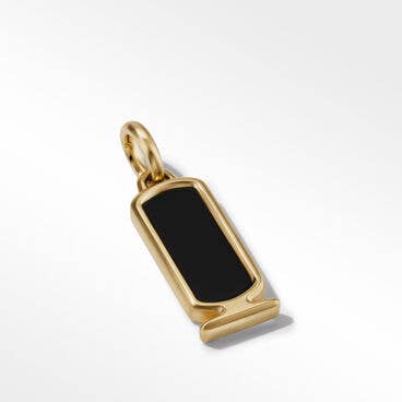 Cairo Cartouche Amulet in 18K Yellow Gold with Black Onyx