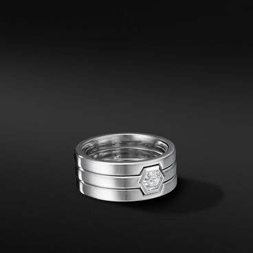 Nesting Band Ring in Platinum with Center Diamond